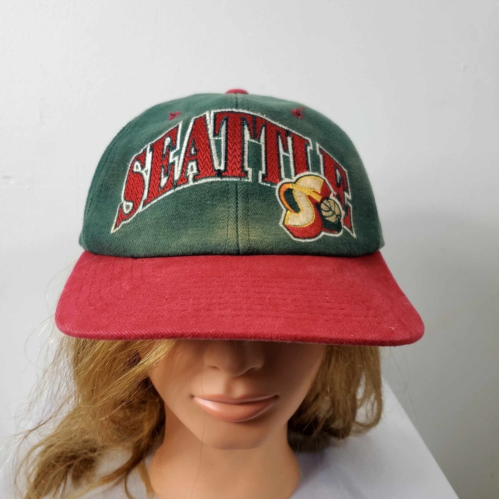 Rare Vintage 90s Seattle Sonics Starters Snapback Cap